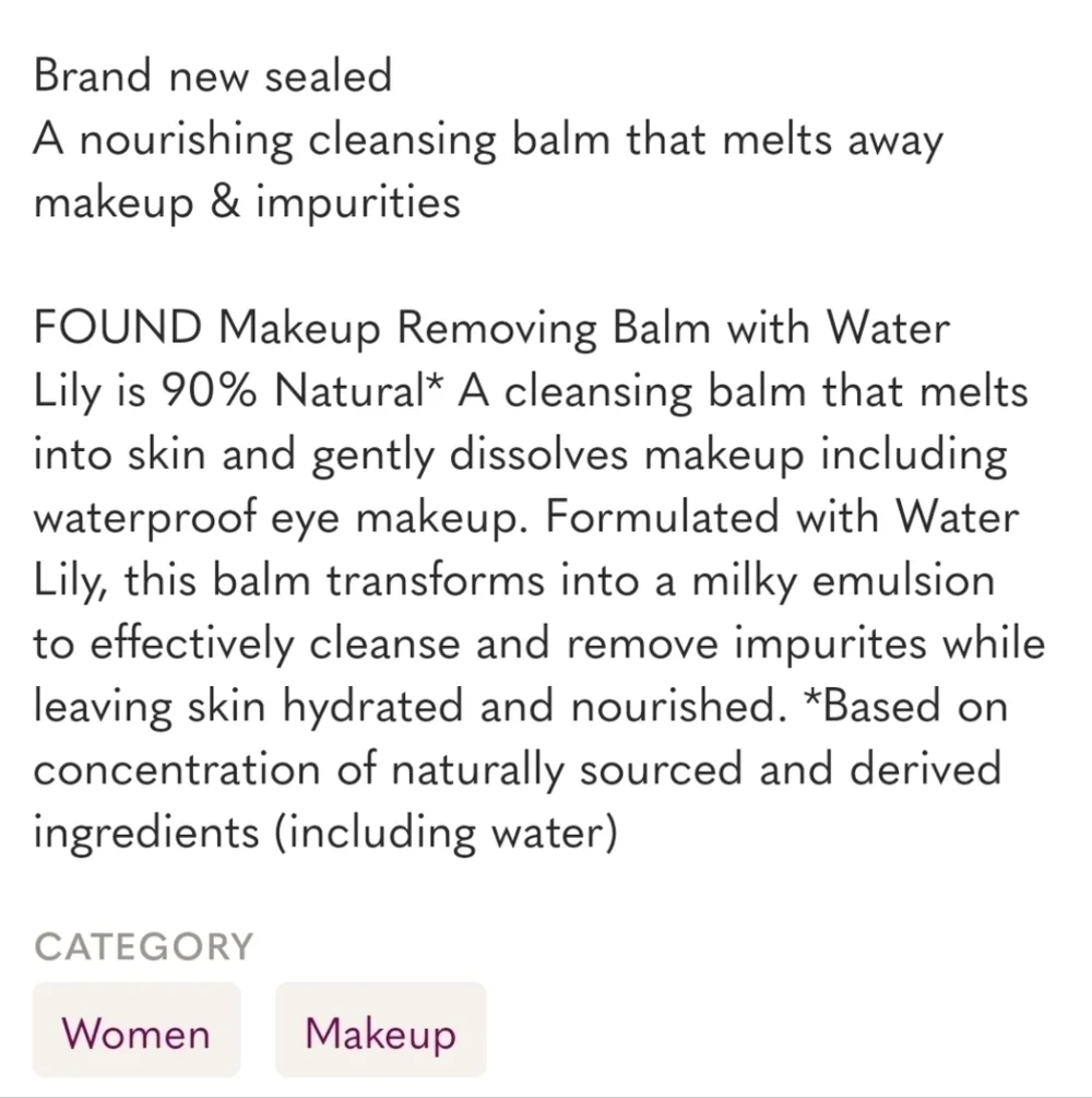 Found nourishing cleansing